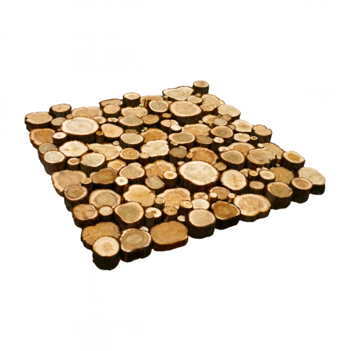 Панно из спилов можжевельника 500х500 мм 3Д