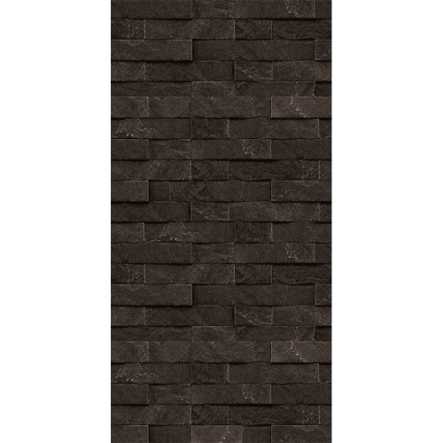 Плита ДЕКОР №1010 (1200х600х9) Черный камень Вертикаль