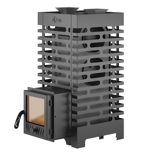 Печь для бани ASTON 20 стекло с баком на трубе 50л Ø115 (AISI 439)