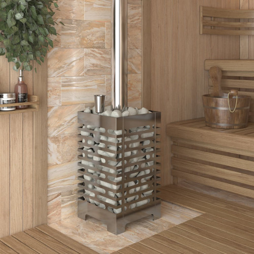 Печь для бани ASTON 16 INOX с баком на трубе 50л Ø115 (AISI 439)