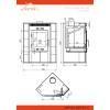 Печь-Камин ASTON 11кВт (180 м3) угловой Ø 150мм Амфиболит диаметр дымохода: 150 мм