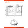 Печь-Камин ASTON 11кВт (180 м3) угловой Ø 150мм Талькохлорит диаметр дымохода: 150 мм