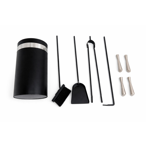 Набор каминный EVEREST K119-SB никель/черный (20*62см)