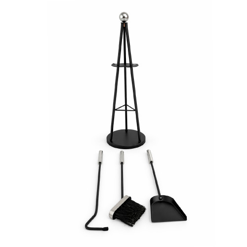 Набор каминный EVEREST K174-XB никель/ черный (20*66см)