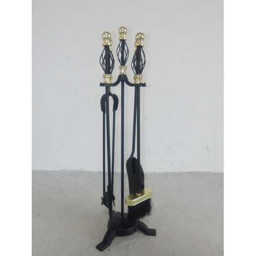 Набор каминный EVEREST K23-PB  латунь/черный (21*21*66см)