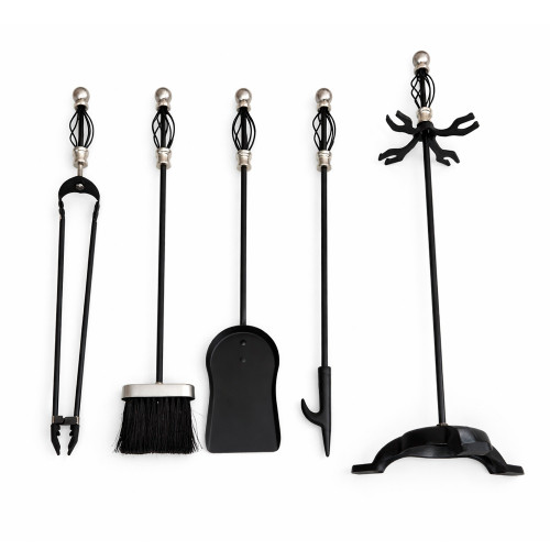 Набор каминный EVEREST K23-SB никель/черный (21*21*66см)