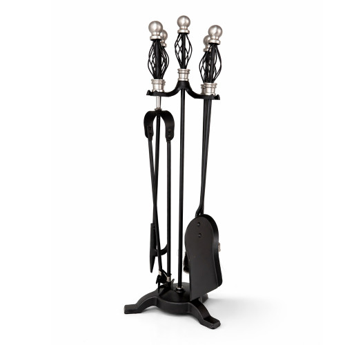 Набор каминный EVEREST K23-SB никель/черный (21*21*66см)