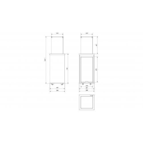 Газовый обогреватель (уличный) PATIO/MINI/M/G30/37MBAR/B- белое стекло, с ручным упр. (8,2кВт)