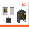 Камин ЭТНА (ДТ-4С) с плитой и т/о Ø115мм диаметр дымохода: 115 мм