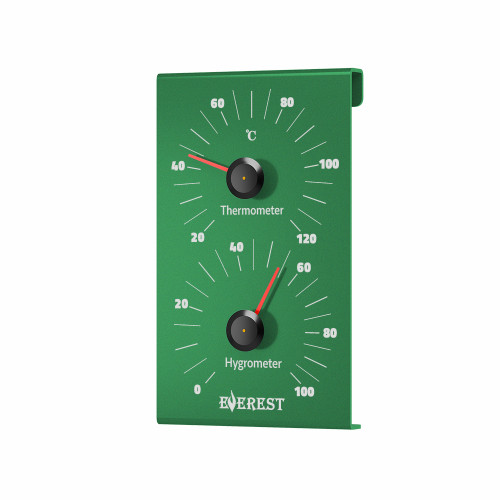 Термогигрометр EVEREST, алюминий GREEN (TG-28)
