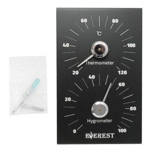 Термогигрометр EVEREST Line, алюминий BLACK (TG-23)