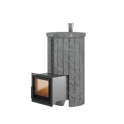 Печь для бани Эверест Steam Master 24 НЕРЖ. (226М) Ламель Рваный камень, S-20