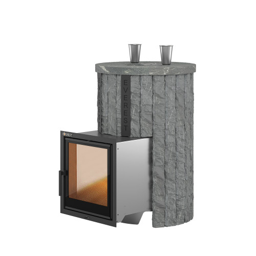 Печь для бани Эверест Steam Master 30 НЕРЖ. (227М) Ламель Рваный камень, S-20