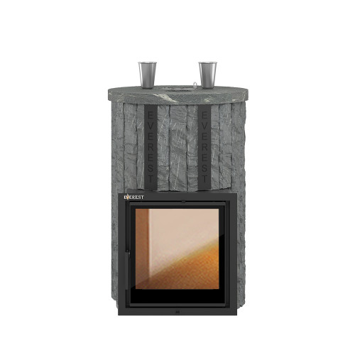 Печь для бани Эверест Steam Master 30 НЕРЖ. (227М) Ламель Рваный камень, S-20