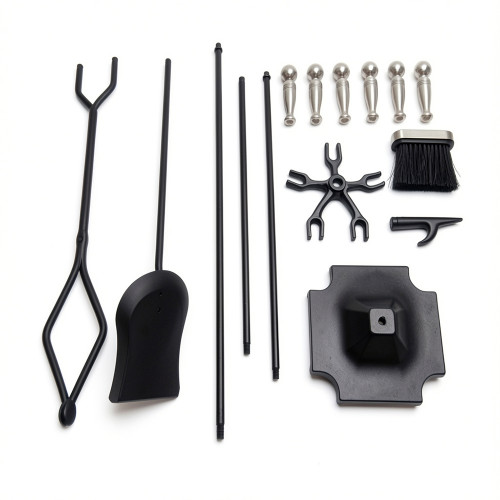 Набор каминный EVEREST K1-SB никель/черный (19*19*81см)