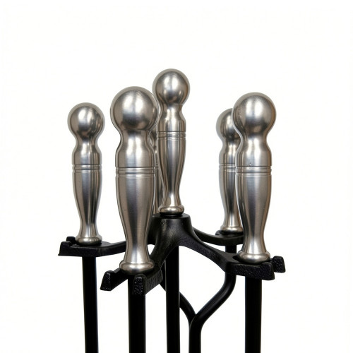 Набор каминный EVEREST K1-SB никель/черный (19*19*81см)