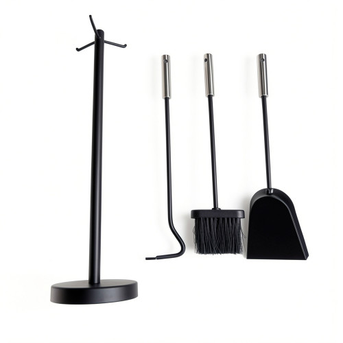 Набор каминный EVEREST K239-XB никель/черный (15*15*56см)