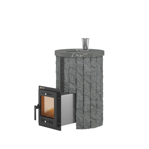 Печь для бани Эверест Steam Master 18 INOX Ламель Рваный камень, S-20 диаметр дымохода: 115 мм
