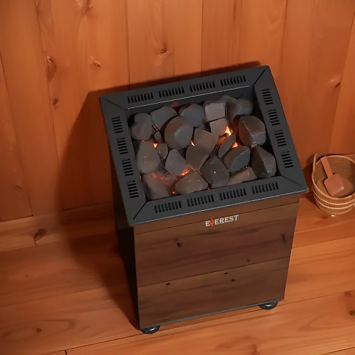 Электрокаменка EVEREST Черный Кристалл с парогенератором 4,5кВт (Black Crystal Steam S45)