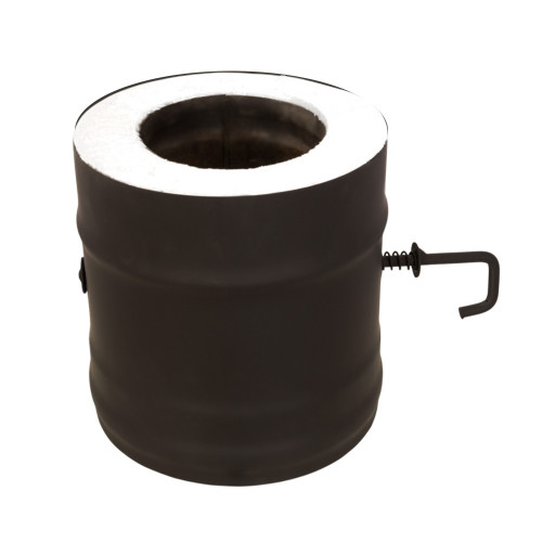 Сэндвич-шибер BLACK (AISI 430 1,0мм/0,5мм, KERALUX) д.115х200, L-0,2м диаметр дымохода: 115х200 мм