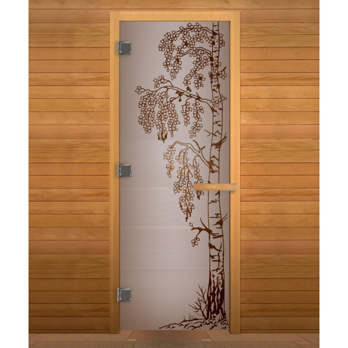 ДС Сатин БЕРЕЗКА 190х70 (8мм, 3 петли 710) (ОЛЬХА) Левая