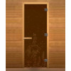 Дверь стекло Бронза Матовая РЫБКА 190х70 (8мм, 3 петли 710 CR) (ОСИНА) Пр