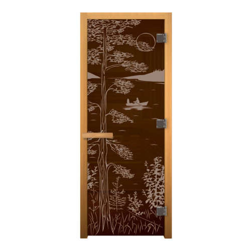 Дверь стекло Бронза Матовая ТАЙГА 190х70 (8мм, 3 петли 710 CR) (ОСИНА) Пр