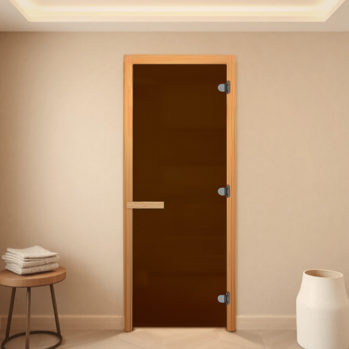 Дверь стеклянная Бронза Матовая