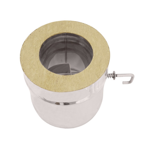 Сэндвич-шибер поворотный (AISI 430 1,00мм/0,5мм) д.130х250, L-0,2м