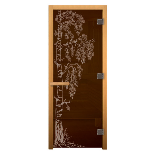 Дверь стекло Бронза БЕРЁЗКА 190х70 (8мм, 3 петли 710 CR) (ОСИНА) Пр