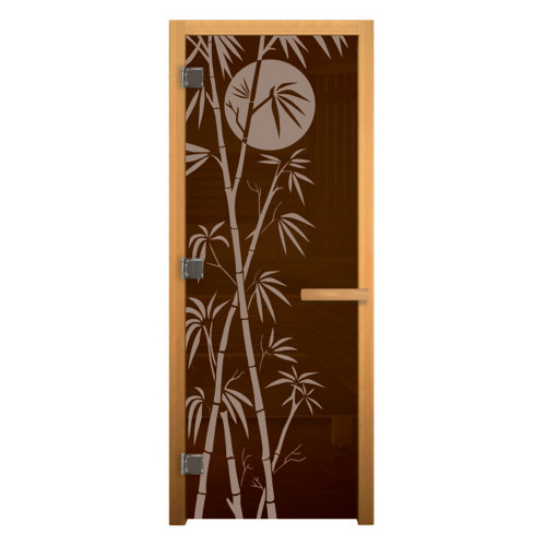 Дверь стекло Бронза Матовая БАМБУК 190х70 (8мм, 3 петли 710 CR) (ОСИНА) Лев
