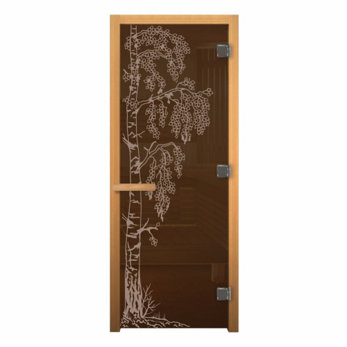 Дверь стекло Бронза Матовая БЕРЁЗКА 190х70 (8мм, 3 петли 710 CR) (ОСИНА) Пр