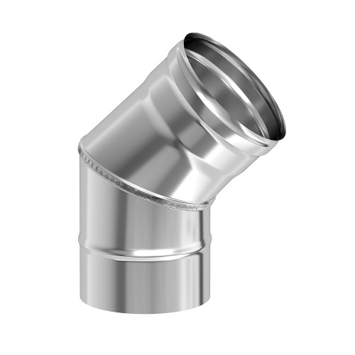 Колено нерж. (AISI 430/0,8мм) 45* 2-х секц.