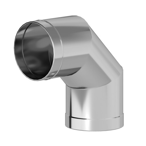 Колено нерж. (AISI 430/0,8мм) 90* 3-х секц.