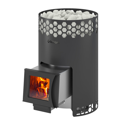 Печь для бани Везувий Чёрная Пчёлка 20 С INOX
