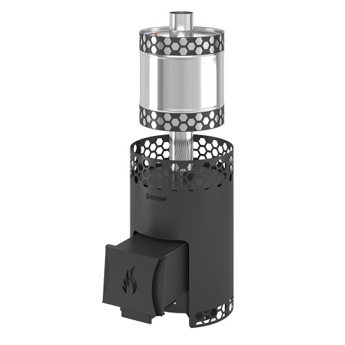 Печь для бани Везувий Чёрная Пчёлка 20 с баком