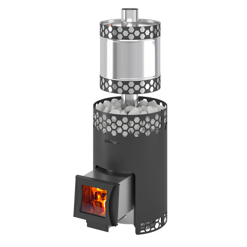 Печь для бани Везувий Чёрная Пчёлка 20 С INOX с баком
