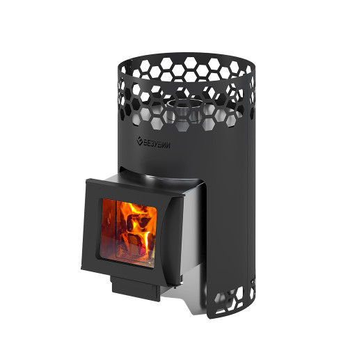 Печь для бани Везувий Чёрная Пчёлка С INOX