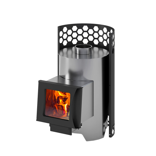Печь для бани Везувий Чёрная Пчёлка С INOX
