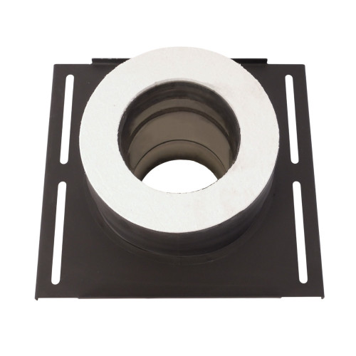 Площадка монтажная BLACK (AISI 430/1,0мм, KERALUX) д.150х250, 350*350мм диаметр дымохода: 150х250 мм