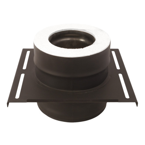 Площадка монтажная BLACK (AISI 430/1,0мм, KERALUX) д.115х200, 300*300мм диаметр дымохода: 115х200 мм