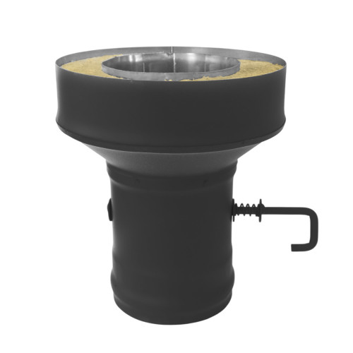 Старт-сэндвич BLACK c шибером (AISI 430/0,8мм) (ММ) диаметр дымохода: 150х250 мм