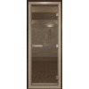 DOORWOOD "ALUM"  дверь для ХАМАМ коробка АЛЮМИНИЙ бронза прозрачная 70х190 см