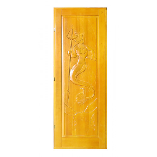 Дверь банная (липа)  резная  тонированная  ЦАРЬ  1,9*0,7 левая