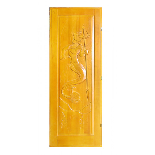 Дверь банная (липа)  резная  тонированная  ЦАРЬ  1,9*0,7 правая