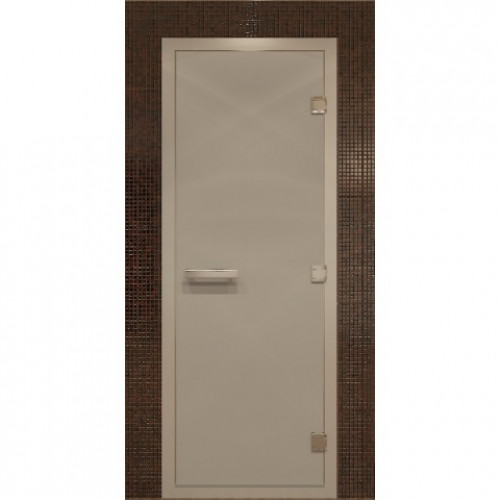DOORWOOD "ALUM"  дверь для ХАМАМ коробка АЛЮМИНИЙ сатин 70х190 см
