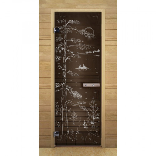 Дверь Стекло Бронза МАТОВАЯ ( Тайга) 1900х700 (коробка лиственная)