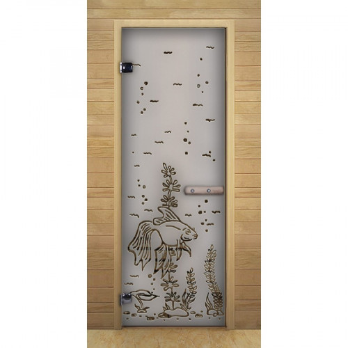 Дверь Стекло Сатин МАТОВАЯ (Рыбка) 1900х700 (коробка лиственная)
