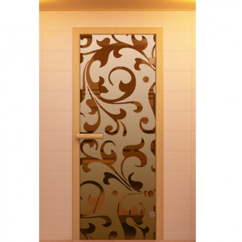 Дверь для сауны, серия "Версаль", стекло бронзовое