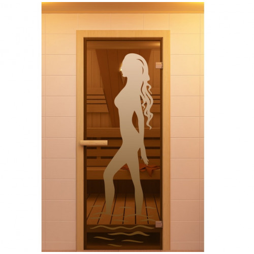 Дверь для сауны, серия "Диана", стекло бронзовое